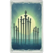 Ten of swords tarot card sticker