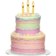 3 tier pastel birthday cake sticker