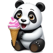 Panda eating ice cream sticker