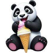 Panda eating ice cream sticker