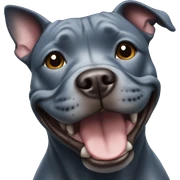 blue staffordshire bull terrier smiling sticker