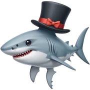 Shark with a top hat sticker