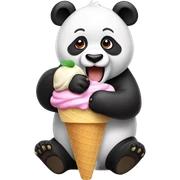 Panda eating ice cream sticker