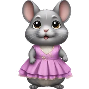 Chinchilla in dress sticker