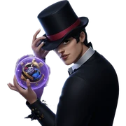 a girl with a top hat sticker