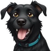 Black dog smile sticker