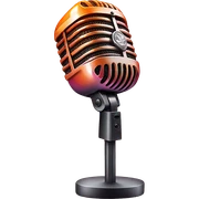 Orange and pink gradient modern microphone with rhinestones  sticker