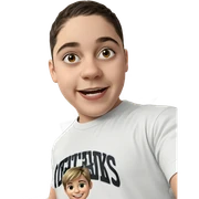 smiling boy in kitchen sticker