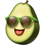 Avacodo with sun glasses  sticker