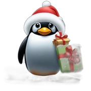 Pinguin mit einem Weihnachtsmarkt hut sticker