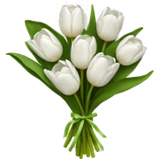 white tulip bouquet  sticker