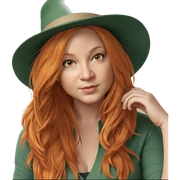 orange haired girl in hat sticker