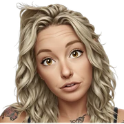 blonde girl portrait with tattoo sticker