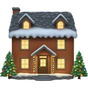House with Christmas lights sticker