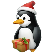 Pinguin mit einem Weihnachtsmarkt hut sticker