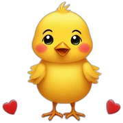 Little Chick with lof of hearts sticker