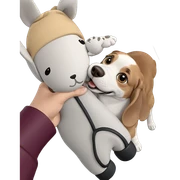 hands holding a dog hat sticker