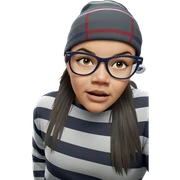 realistic girl in striped sweater sticker