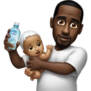 p diddy holding baby oil sticker