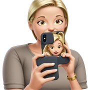 girl with phone on white sticker
