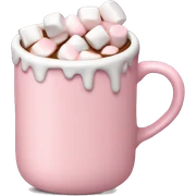 Light Pink mug of hot chocolate with marshmallows  sticker
