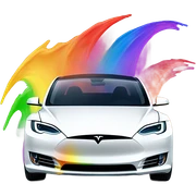 Rainbow  Tesla  sticker