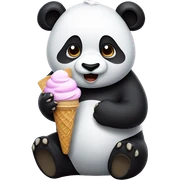 Panda eating ice cream sticker