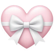 Pastel pink heart with white bow sticker