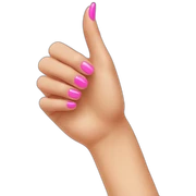 Thumbs up pink nails sticker