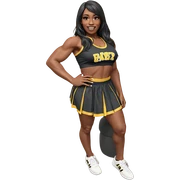 cheerful cheerleader in crop top sticker