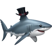 Shark with a top hat sticker