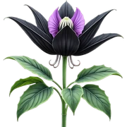 Isolated, 3D rendering, hyperrealistic, ultra detailed Black Bat Flower (Tacca chantrieri) 4k, dpi 300 sticker