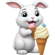 bunny eating ice cream sticker
