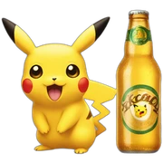 Pikachu beer sticker