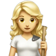 Blond Blonde Angel girl with axe sticker