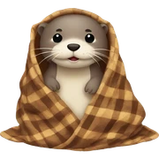 otter cozy in blanket sticker