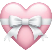 Pastel pink heart with white bow sticker