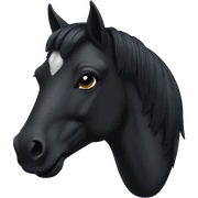 black apple style horse head sticker