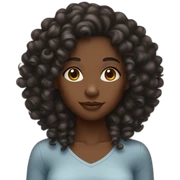 Black girl with long curly hair sticker