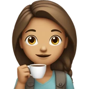 Girl holding coffee sticker