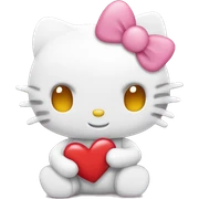 hello kitty with heart sticker