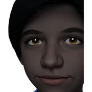 smiling boy with black hair sticker