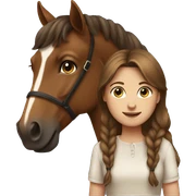 Brown Horse and brown haired girl sticker