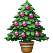 christmas tree with pink ornaments sticker