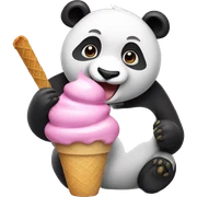 Panda eating ice cream sticker