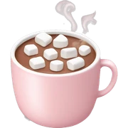 Light Pink mug of hot chocolate with marshmallows  sticker