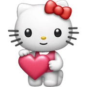 hello kitty with heart sticker
