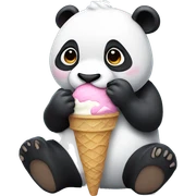 Panda eating ice cream sticker