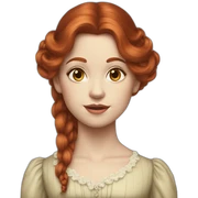 Victorian redhead long hair sticker