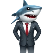 Shark in business suit sticker